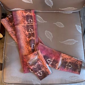 Mika Yoga Wear snake print leg warmers